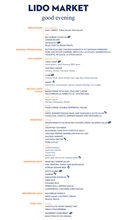 Typical Lido Market Dinner Menu - Fourteen