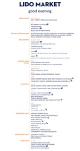 Typical Lido Market Dinner Menu - Six