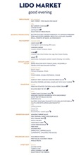 Typical Lido Market Dinner Menu - Nine