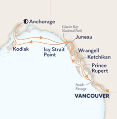 Great Alaska Explorer Cruise Itinerary Map